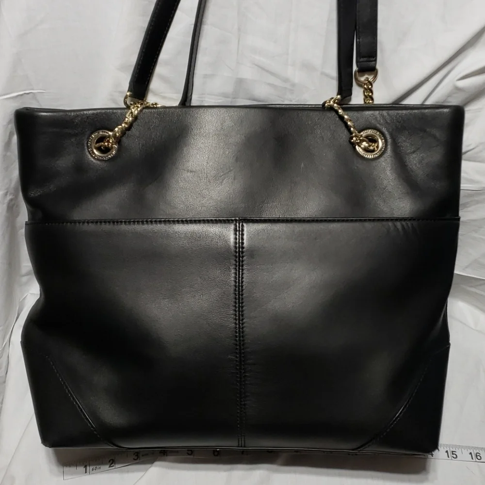 Karl lagerfeld black large shoulder vegan tote bag